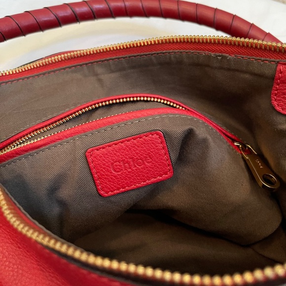 Authentic Chloe Marcie Large Hobo Satchel in Poppy - Picture 15 of 16
